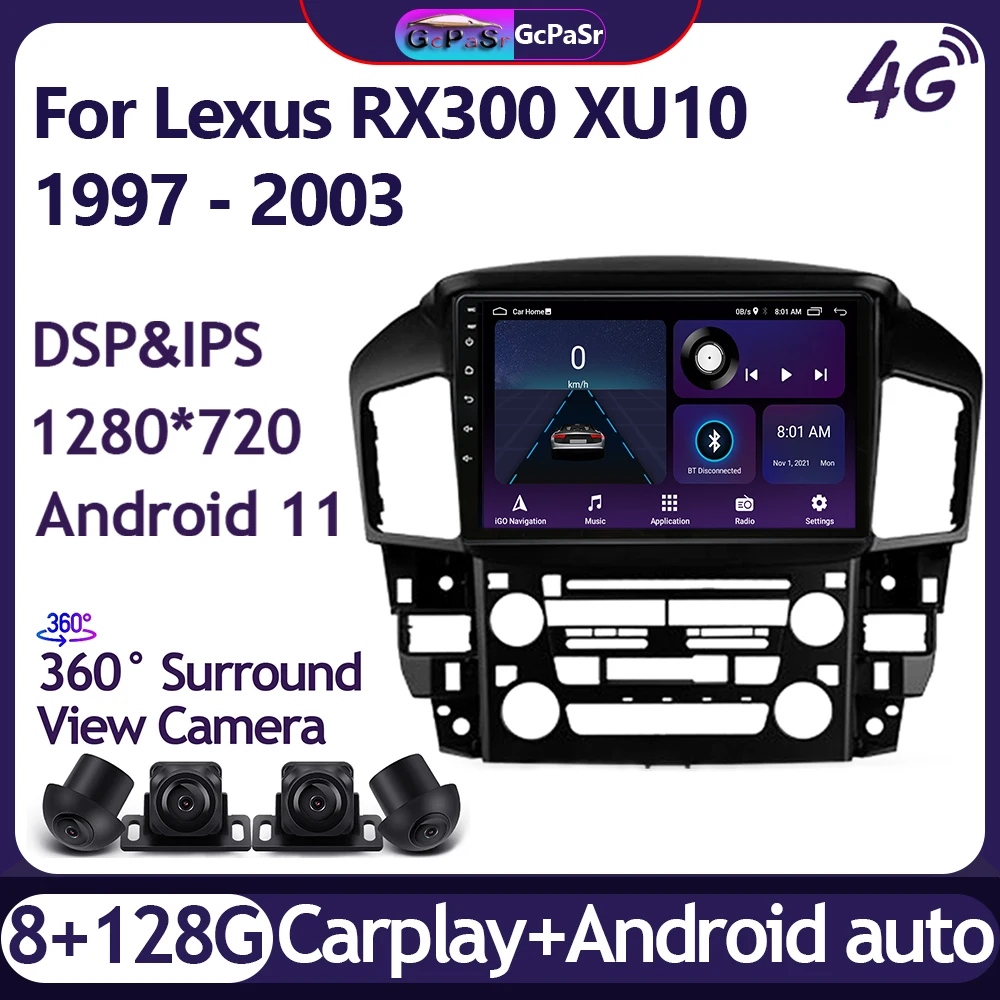 

Car Radio Video Multimedia Player Monitor For Lexus RX300 XU10 1997 - 2003 Android 12 Navigation GPS Audio Autoradio Carplay IPS