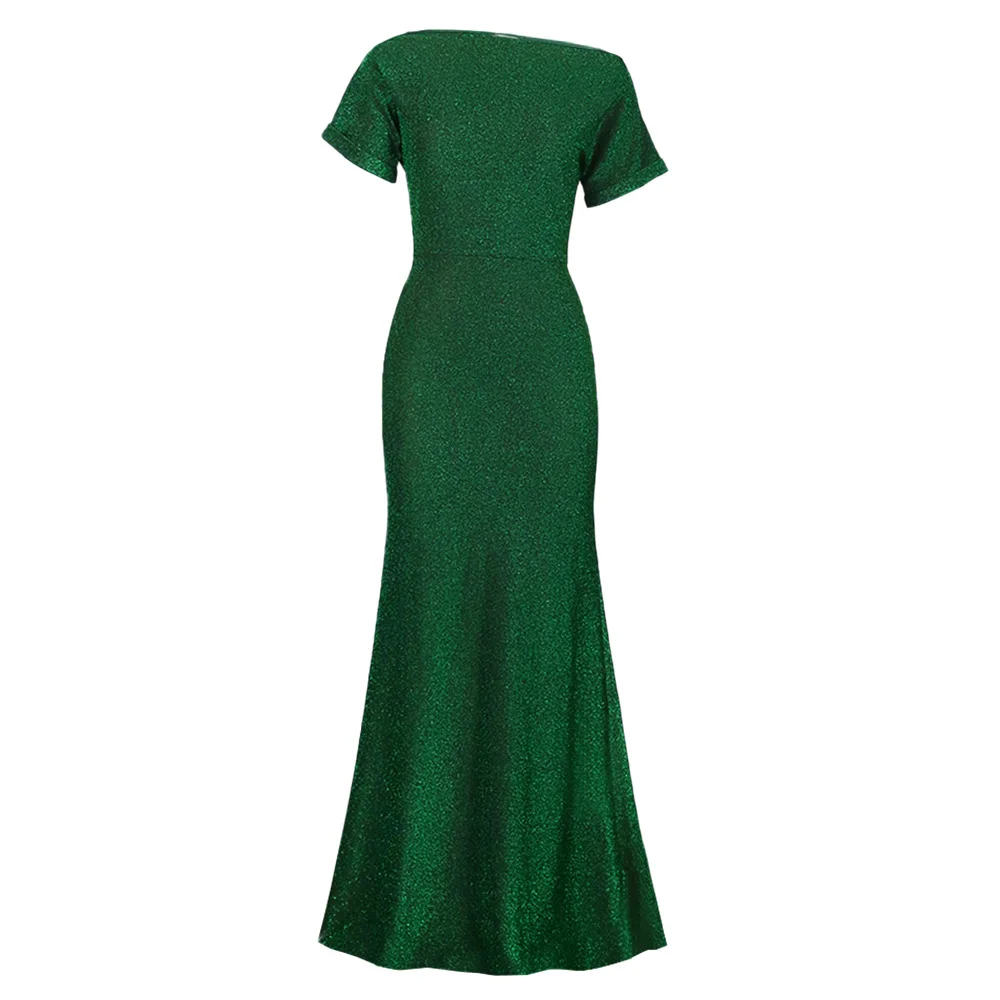 EOENKKY Plus Size Eurome Size 4XL Full Neck Short Sleeve Floor-length Birthday Party Long Dress Wholesale Dropshiping Customize