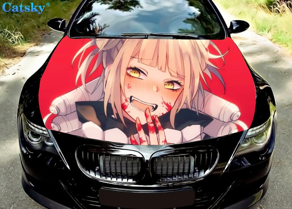 

Мой герой Академия Тога химико автомобильные напольные коврики, обмотка для капота автомобиля, Виниловая наклейка для капота, полноцветная графическая наклейка