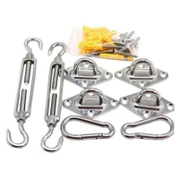 24pcs stainless steel 304 adjust chain rigging hooks eye turnbuckle wire rope tension device line oc oo cc type