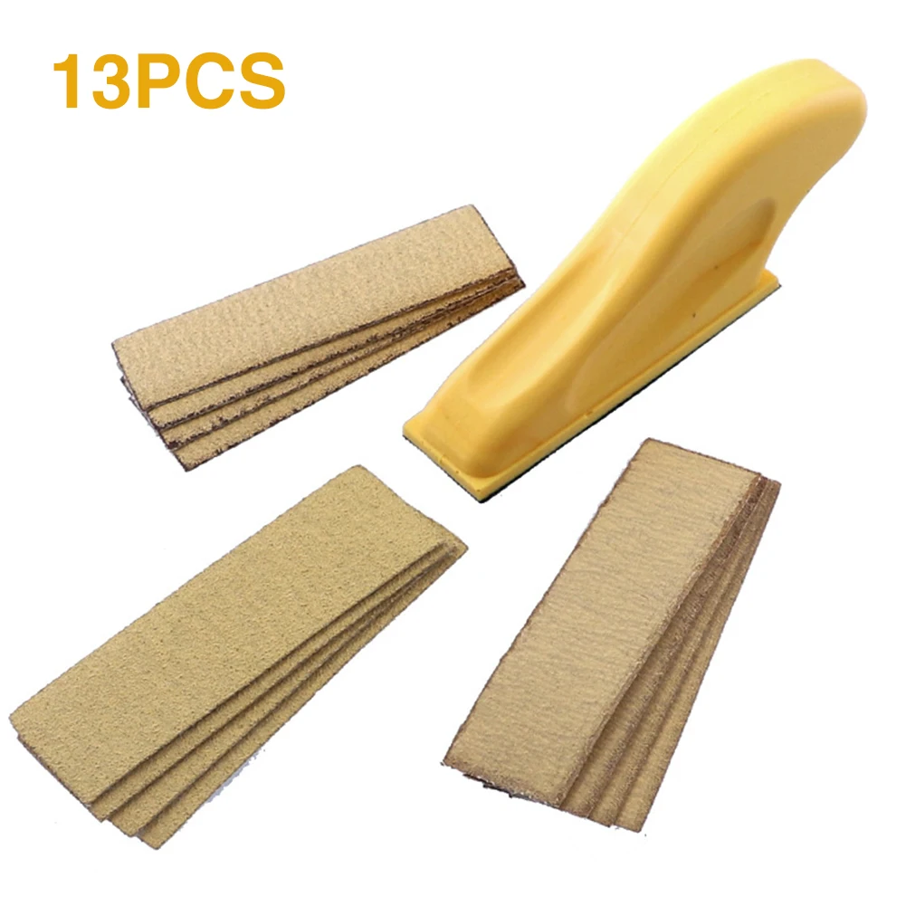 

13pcs Micro Sander Kit Sanding Tool Non Slip P80 P120 P240 Sandpaper Labor Saving Mini Handheld Polishing Professional DIY Craft