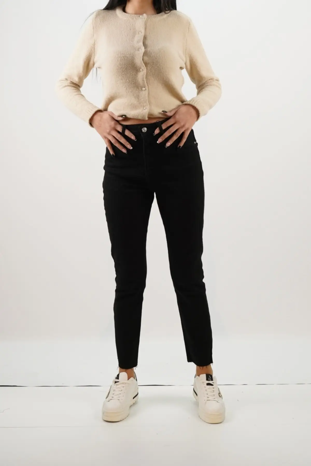 

Women's Cardigan Light Brown Pearl Button Casual Knitted Quality Fashion Cardigan Sweaters Loose Sweater Jumper