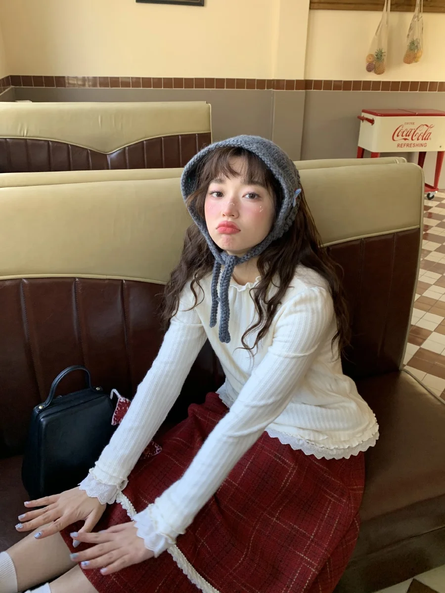 Белая базовая рубашка Jiang Jam с имбирем и женская зимняя новая трикотажная