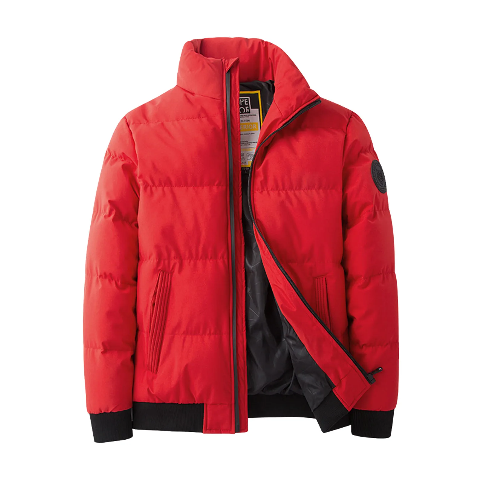 

Men's Casual Solid Coat Jacket Zipper Pocket Stand Collar Long Sleeve Coat Parkas Warm Coat Fashion down jacket man's winter