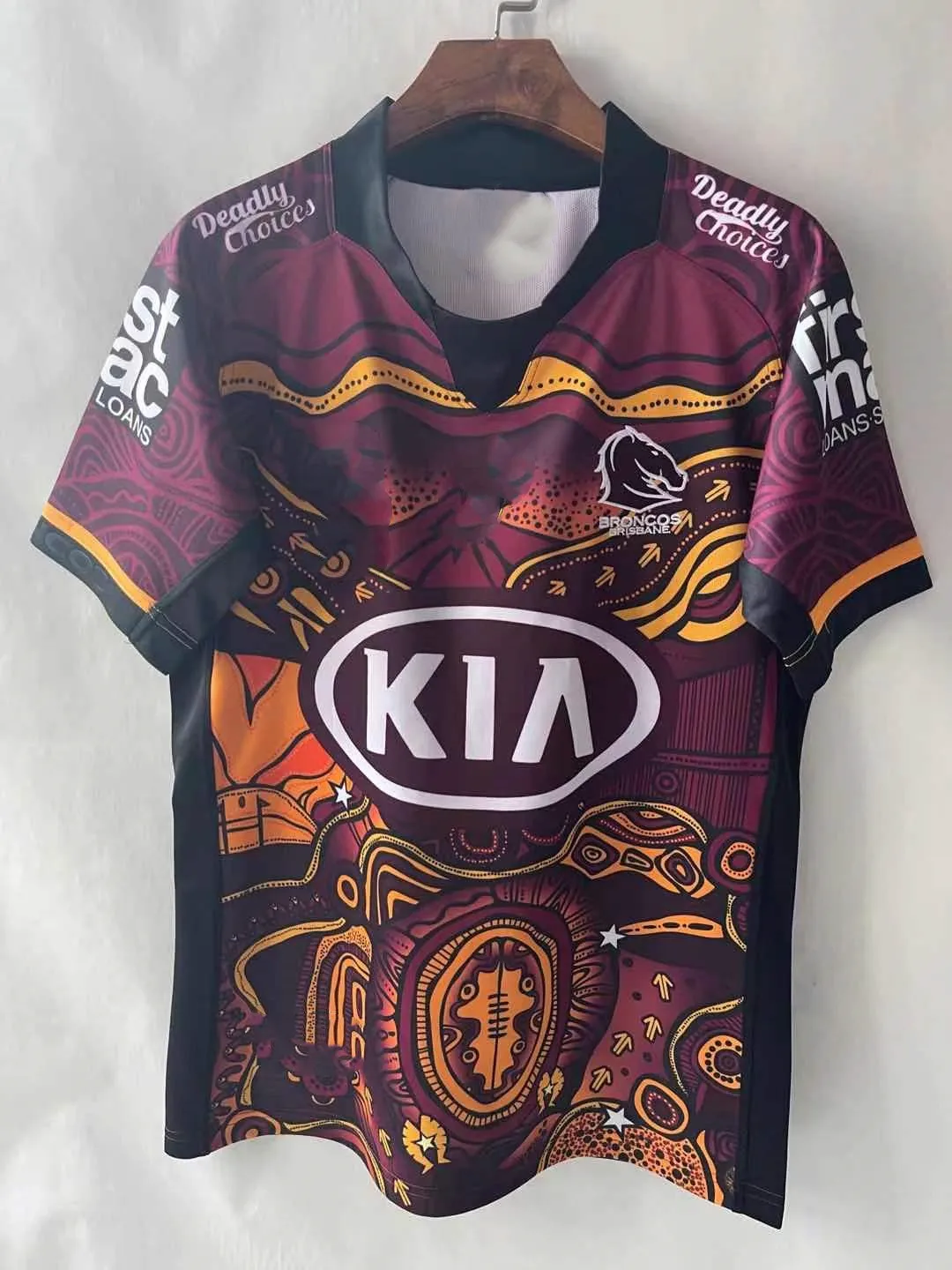 

2021 BRISBANE BRONCOS INDIGENOUS RUGBY JERSEY size S-M-L-XL-XXL-3XL-4XL-5XL