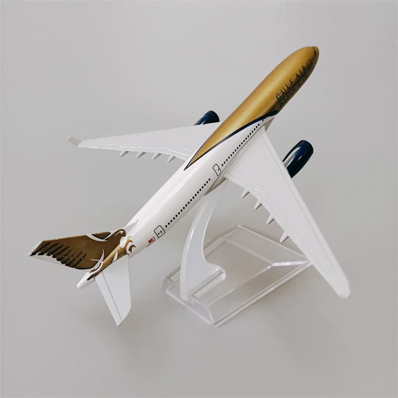 

16cm Bahrain Airways GULF Air Airbus 330 A330 Airlines Alloy Metal 1:400 Scale Diecast Airplane Model Plane Aircraft with Holder