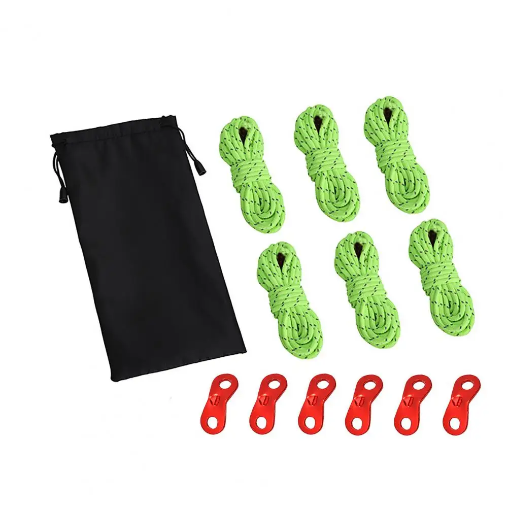 

13Pcs/Set High Density Tear Resistant Tent Buckle Ropes Set Strong Toughness Outdoor Reflective Tent Cords Tensioner for Backpac