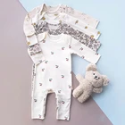 Хлопковые комбинезоны для новорожденных, весенняя одежда для маленьких девочек, цельный комбинезон, осенняя одежда для новорожденных, комбинезон для маленьких мальчиков