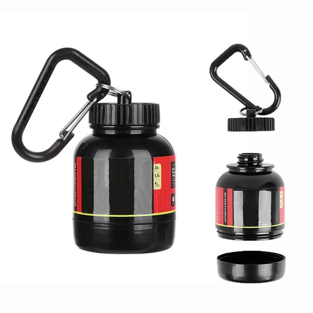 

Bottles Jars Boxes 100ML Mini Portable Protein Container Powder Bottle With Whey Keychain Health Funnel Medicine Box