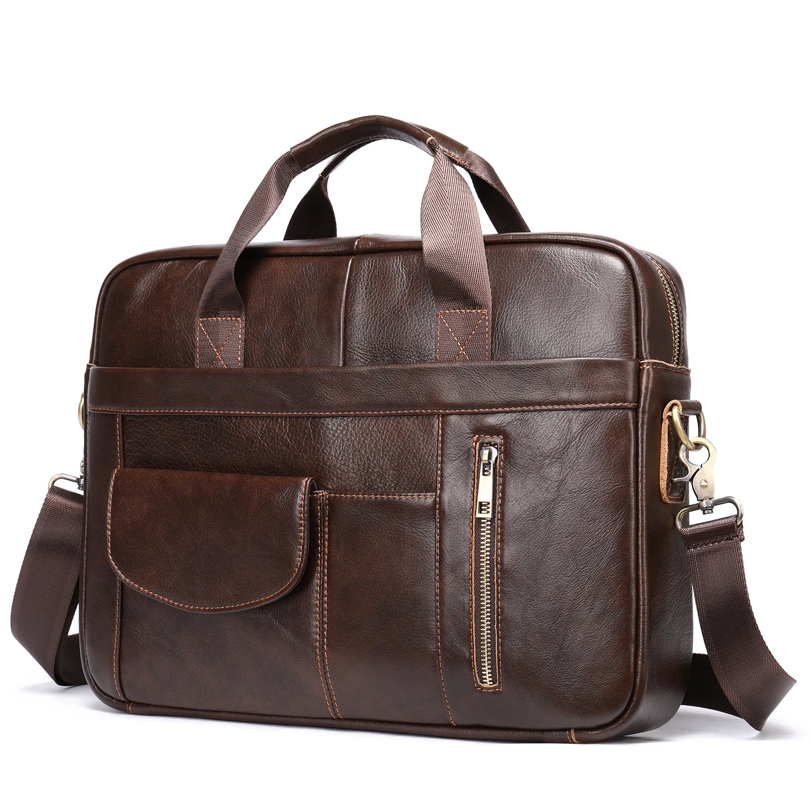Men's Briefcase Leather Men's Bag Official Bag 14 