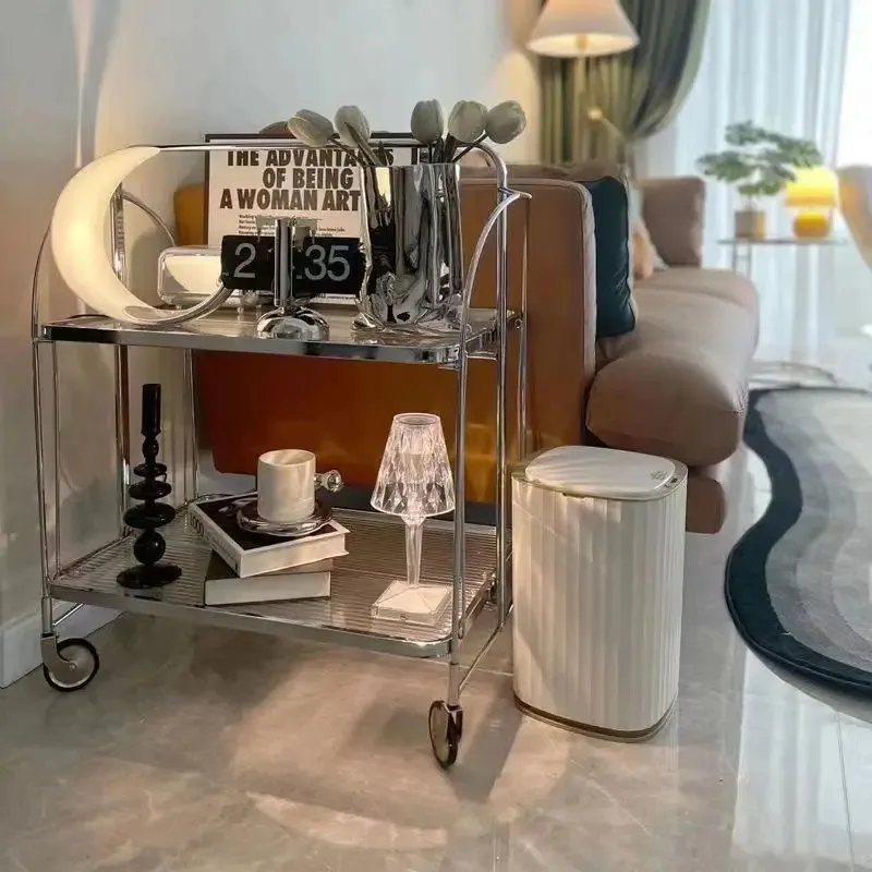 Прозрачная стеклянная тележка для столовой автомобиля домашняя кухня бар
