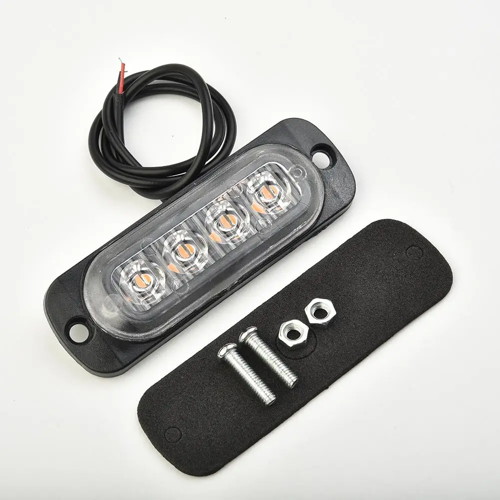

Car Urgent Light 12V Amber 4LED Strong Work Light 800LM Driving Fog Off-Road SUV Car Boat Light (Constant Bright Type) Auto Acce