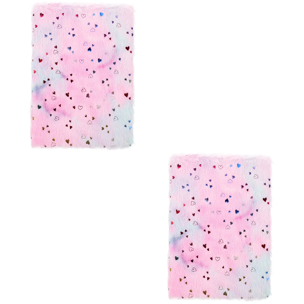 

2pcs Household Note Book Cartoon Student Notebook Plush Cover Note Book Diary Supply