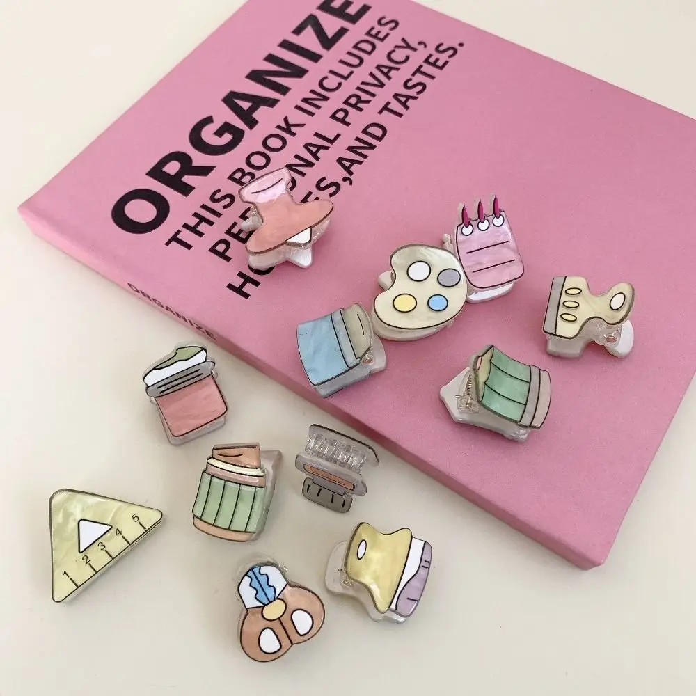 Модные акриловые канцелярские принадлежности мини-когти для волос милая линейка