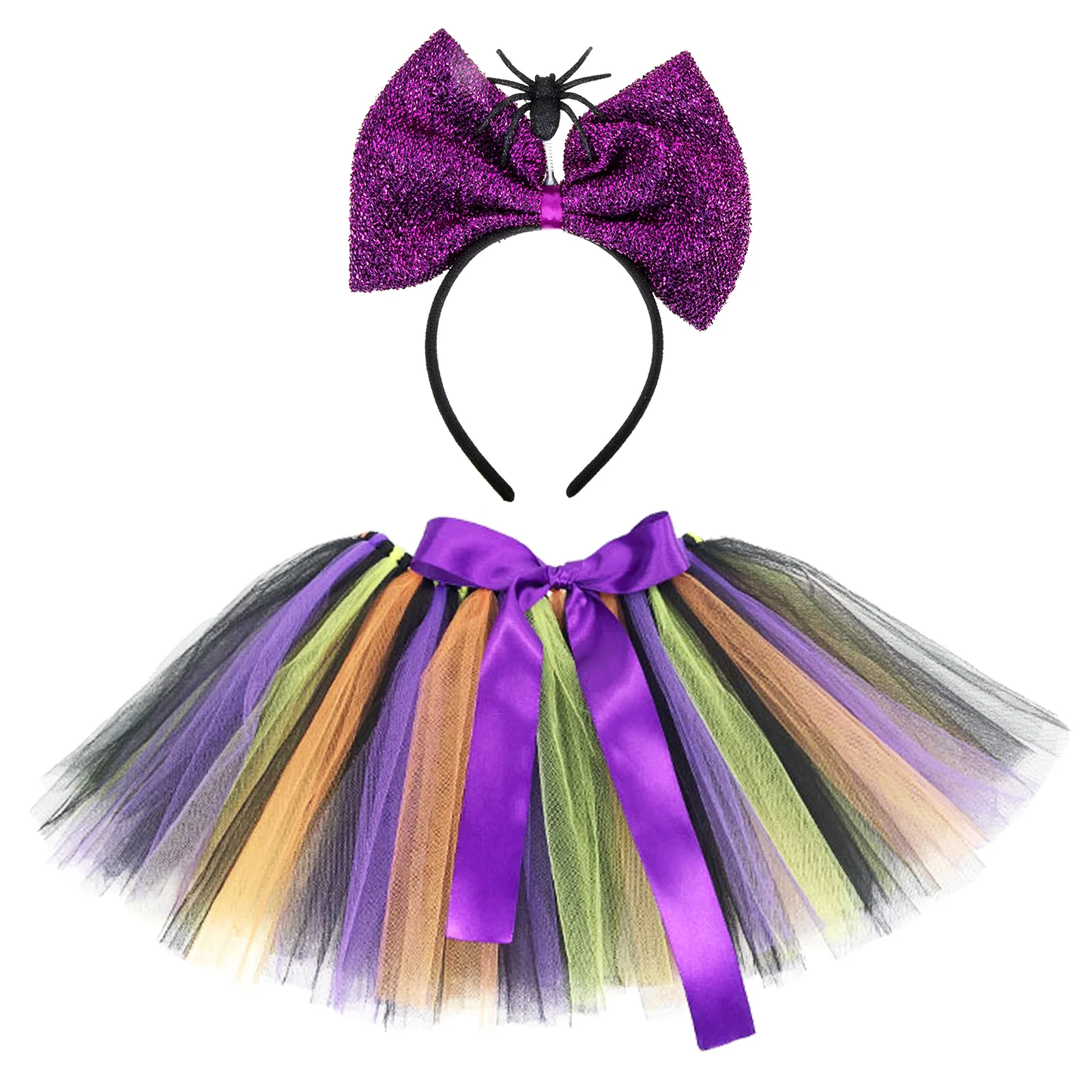 

Witch Halloween Costume Fairy Costumes Dress Printed Wings Up Queen Evil Woman Spider Skullhead Skirt Cosplay Pumkin Headbands