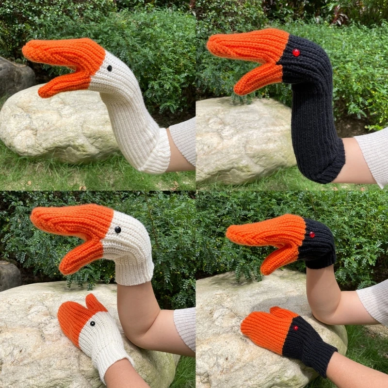 

Novelty Knit Warm Mittens Winter Thick Elastic Windproof Gloves Christmas Gift