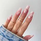 24 шт., съемные накладные ногти с цветочным дизайном