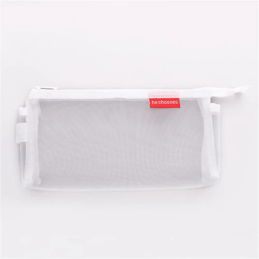 Creative Pen Case Wear-resistant Portable Pencil Bag INS Transparent Mesh Pen Storage Bag