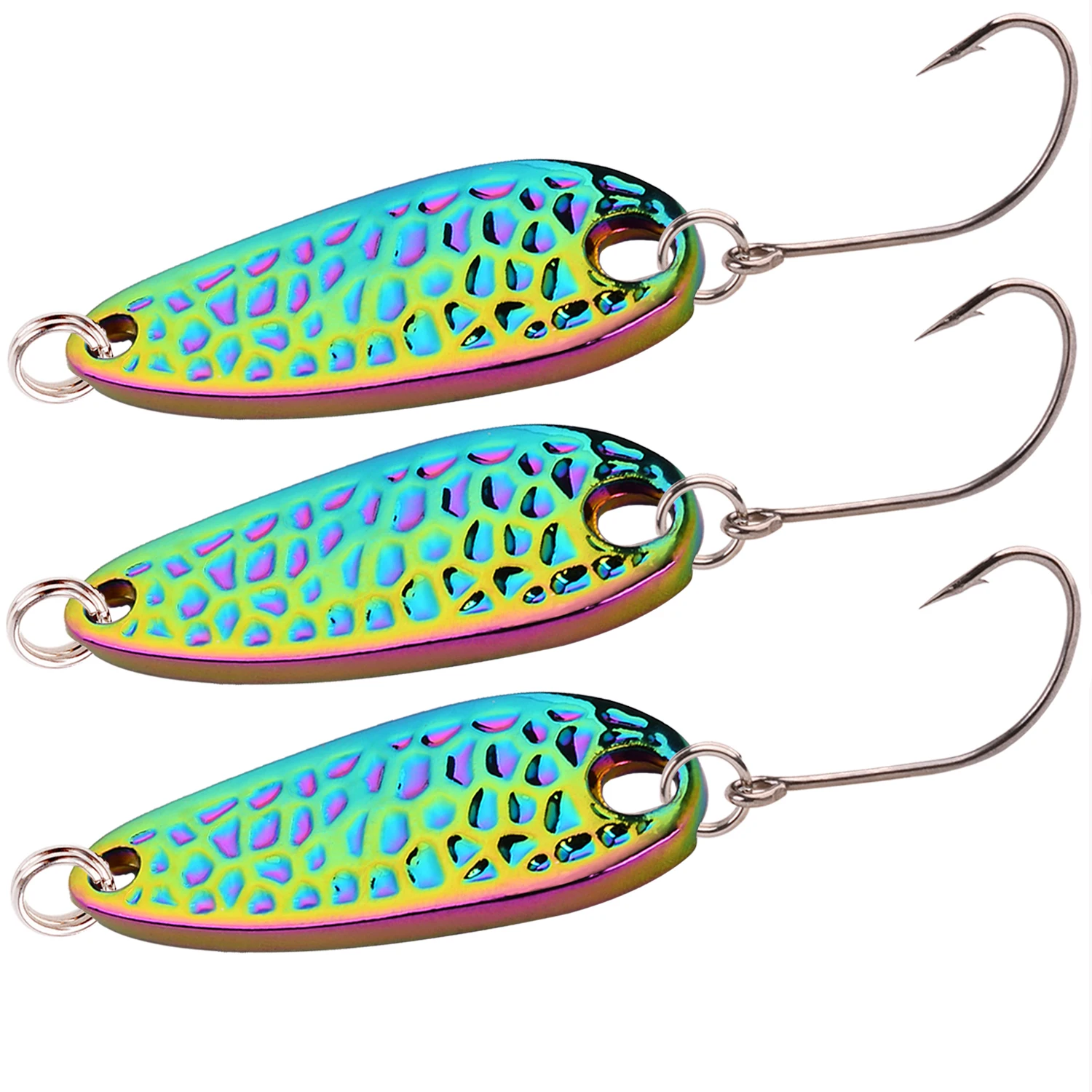 

1Pcs Fishing Lure Metal Spoon Spinnerbait Hard Artificial Baits 2.5g/3.5g/5g/7g Sequin Rotate Lure for Pike Bass Trout