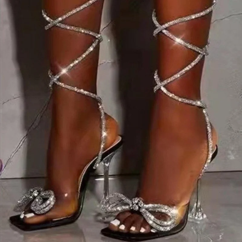 

Rome High Heels Sexy Cross-tied Women Sandals Summer Shoes 2022 Femme Fashion Flip Flops Slippers Party Pumps Thin Heels Slides