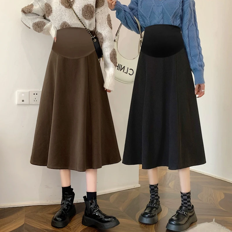 Новинка 2024 модная Корейская версия эластичной юбки для беременных Юбка подтяжки