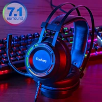 Cosbary Gaming Headset with Microphone USB Wired Headphone Virtual 7 1 Surround Sound Gamer Headphones for Computer Laptop