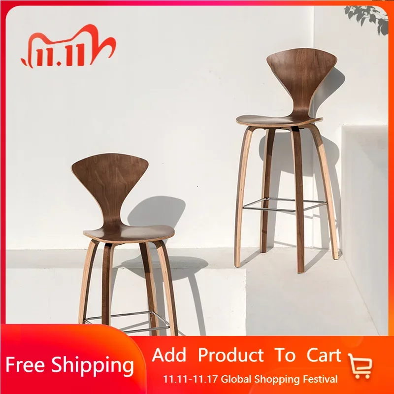 

Nordic Solid Wood Living Room Hotel Dining Chair Home Furniture Restaurant Backrest Chair Retro Lounge Meuble Furniture FY20YH