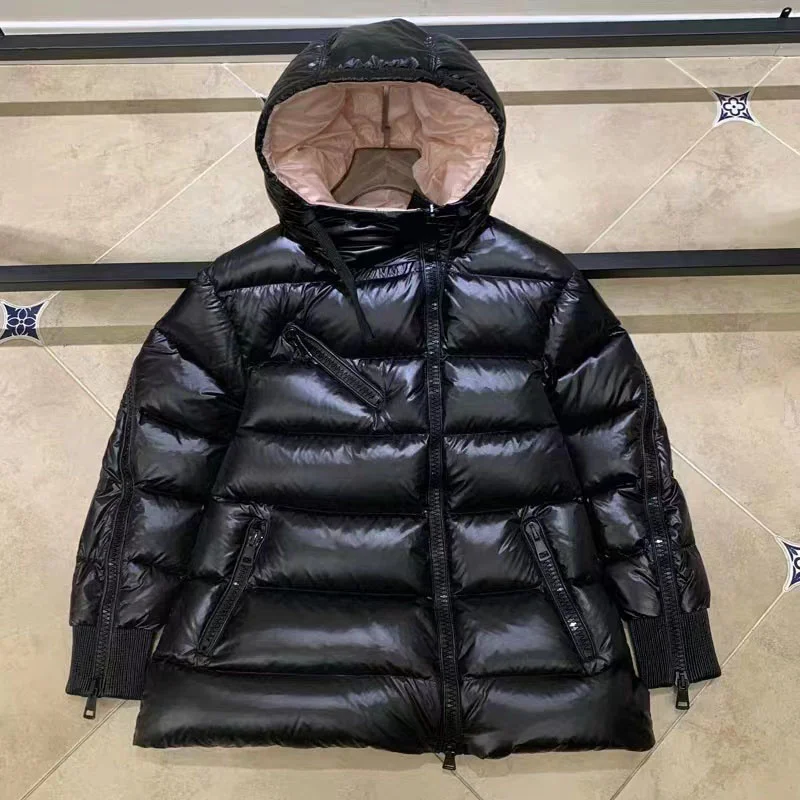 

Oversize Casual Hooded Oblique Zipper Thick Coat 2023 Winter Women 90% White Duck Down Puffer Jacket Parka Mujer ZN11