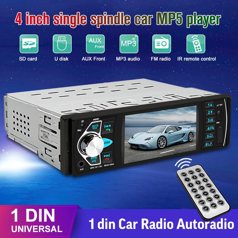 

Автомагнитола AHOUDY HD 1 Din, стерео MP5 плеер, Bluetooth, FM, USB, Авторадио 4 дюйма, Поддержка заднего вида, управление рулевым колесом Mirrolink