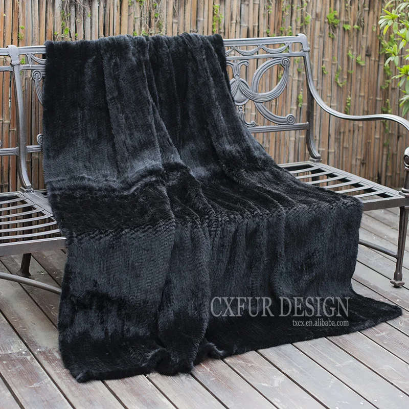 

CX-D-21 China Manufactory Genuine Hand Knitted Mink Fur Bedding Set Blanket