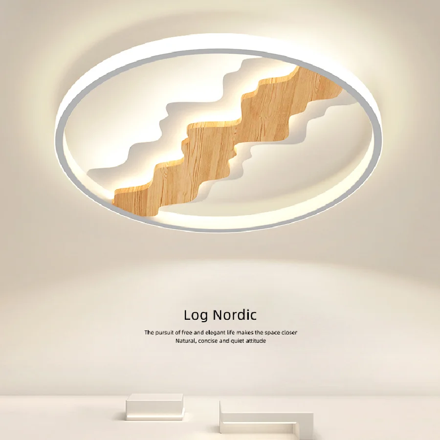 

Wood Style Bedroom Ceiling Lights Modern Minimalist Room Lamp Whole House Lighting Package New Living Room Main Lamp Atmosphere