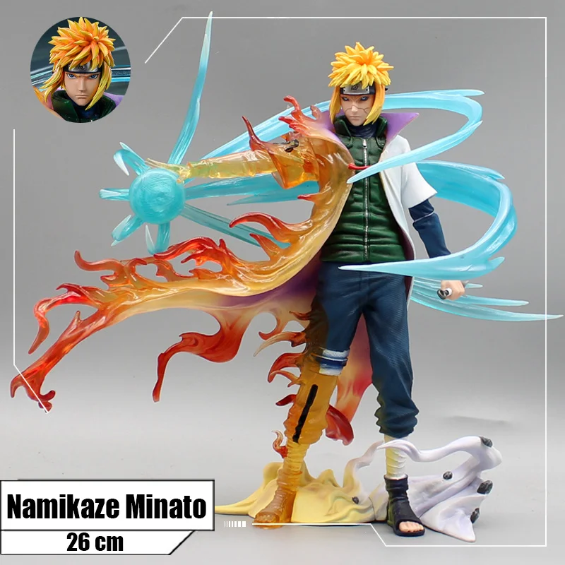 

26CM Anime Naruto Shippuuden Figure Namikaze Minato Rasengan GK Statue Pvc Action Figure Collectible Model Gifts for Kids