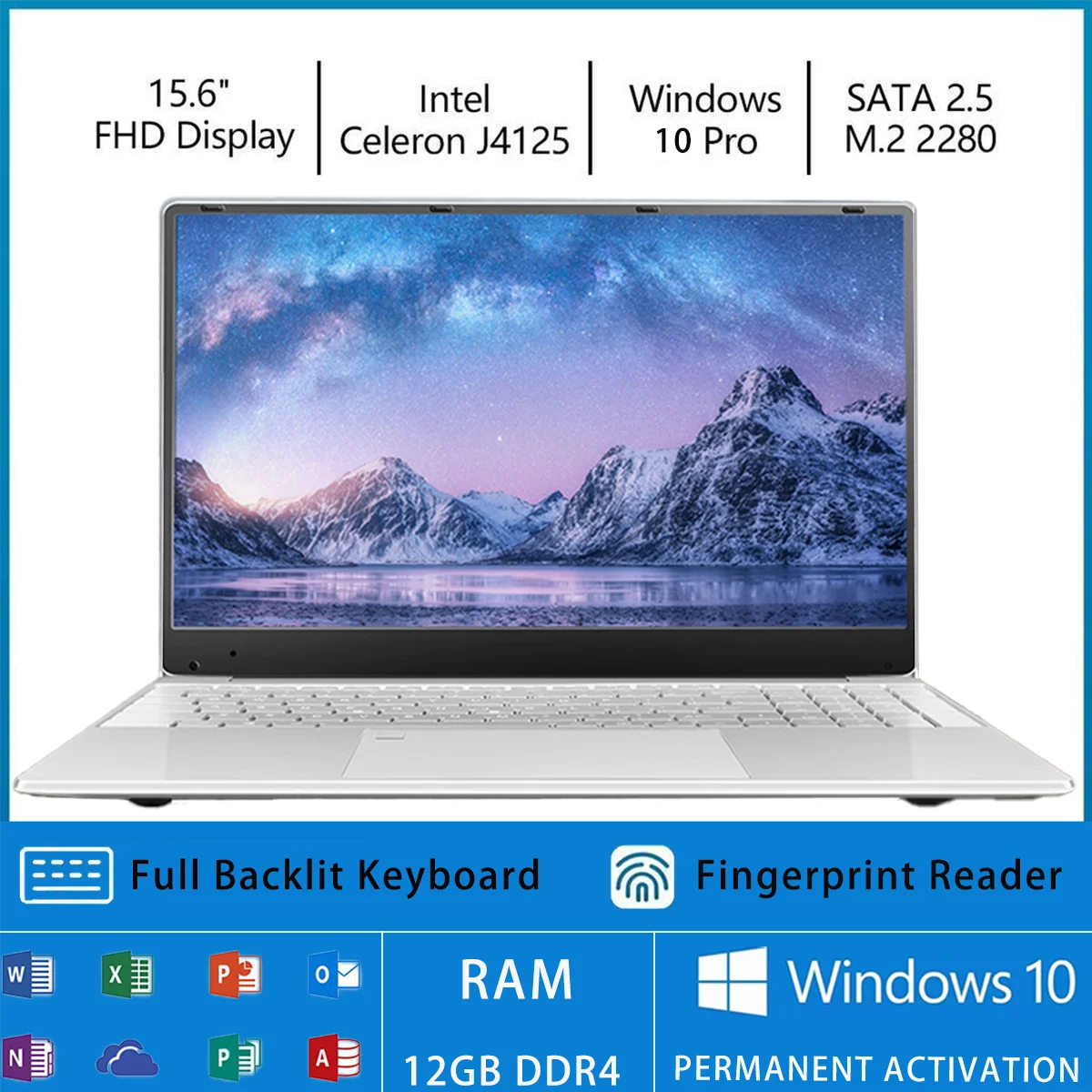 Недорогой игровой ноутбук 15 6 дюйма 12 Гб ОЗУ DDR4 IPS FHD 128G SSD ТБ HDD Windows10/11 с подсветкой