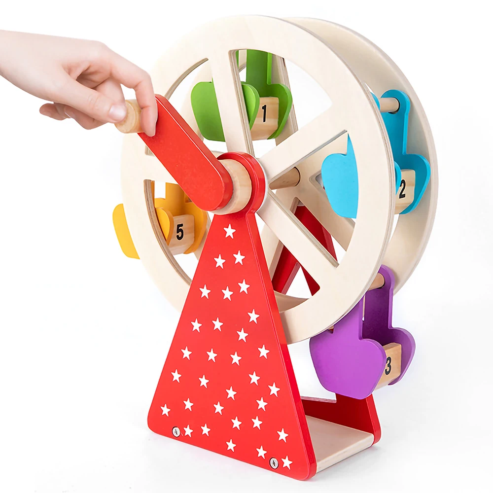 

Wooden toys Hand Ferris wheel movement Children's color cognition Animal cognition Parent child interaction education toys