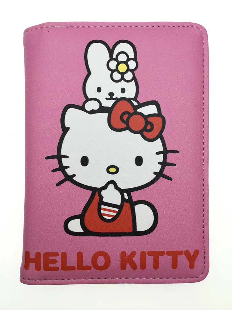 Кожаный чехол для паспорта с мультяшным рисунком Hello Kitty