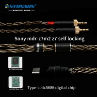 syrnarn balance upgrade headphone cable type c for sony mdr z7 mdr z1r mdr z7m2 gold plated occ mixed