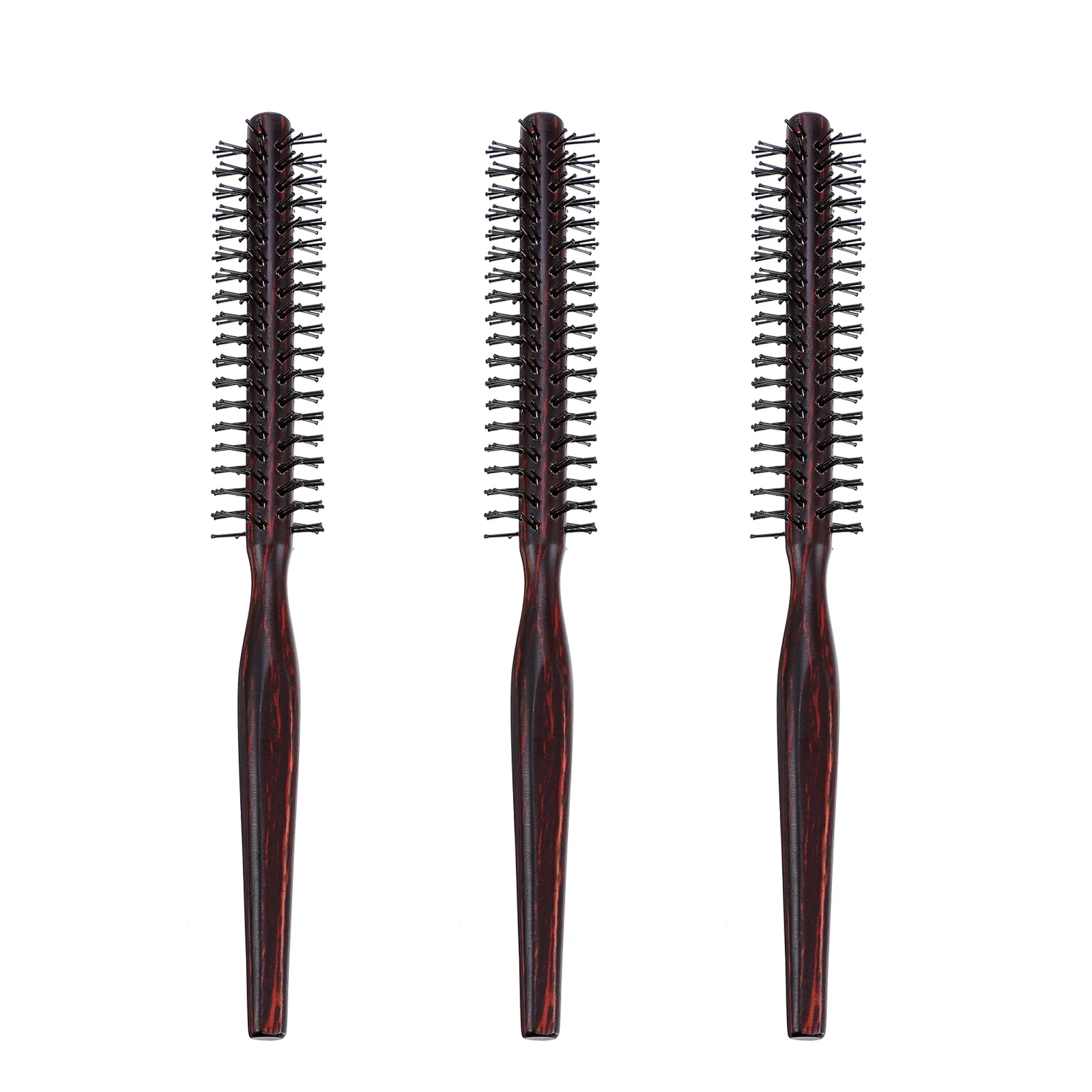 

Hair Brush Comb Round Styling Wood Professional Combs Mini Drying Blow Women Boar Handle Wooden Roller Men Scalp Teasing Barber