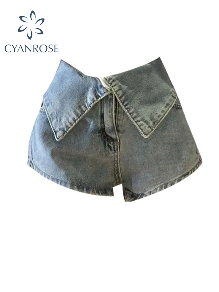 

Women's Hight Waist Y2K Blue Denim Short Pants Harajuku Fashion Vintage Casual Shorts Jeans Hot 2023 Summer Streetwear Bottoms