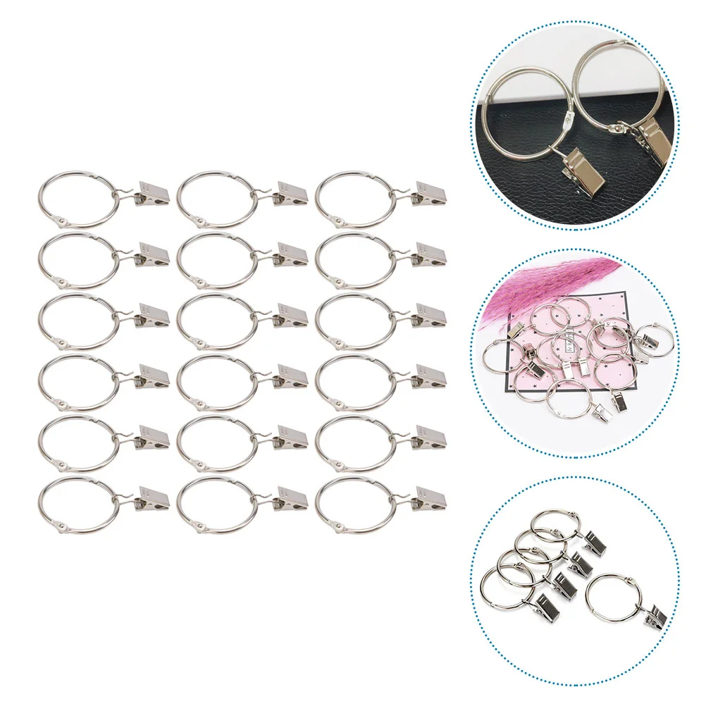 

30pcs Multipurpose Curtain Clamps Curtain Rings with Clips Iron Curtain Fixators
