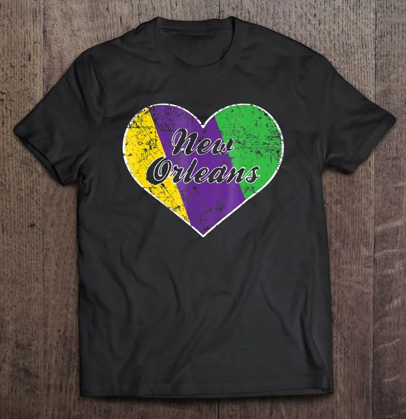 Мужская футболка Нового Орлеана, сердца, Луизиана, подарок, Марди Гра, Мужская футболка, одежда, мужская рубашка большого размера, Мужская Че...