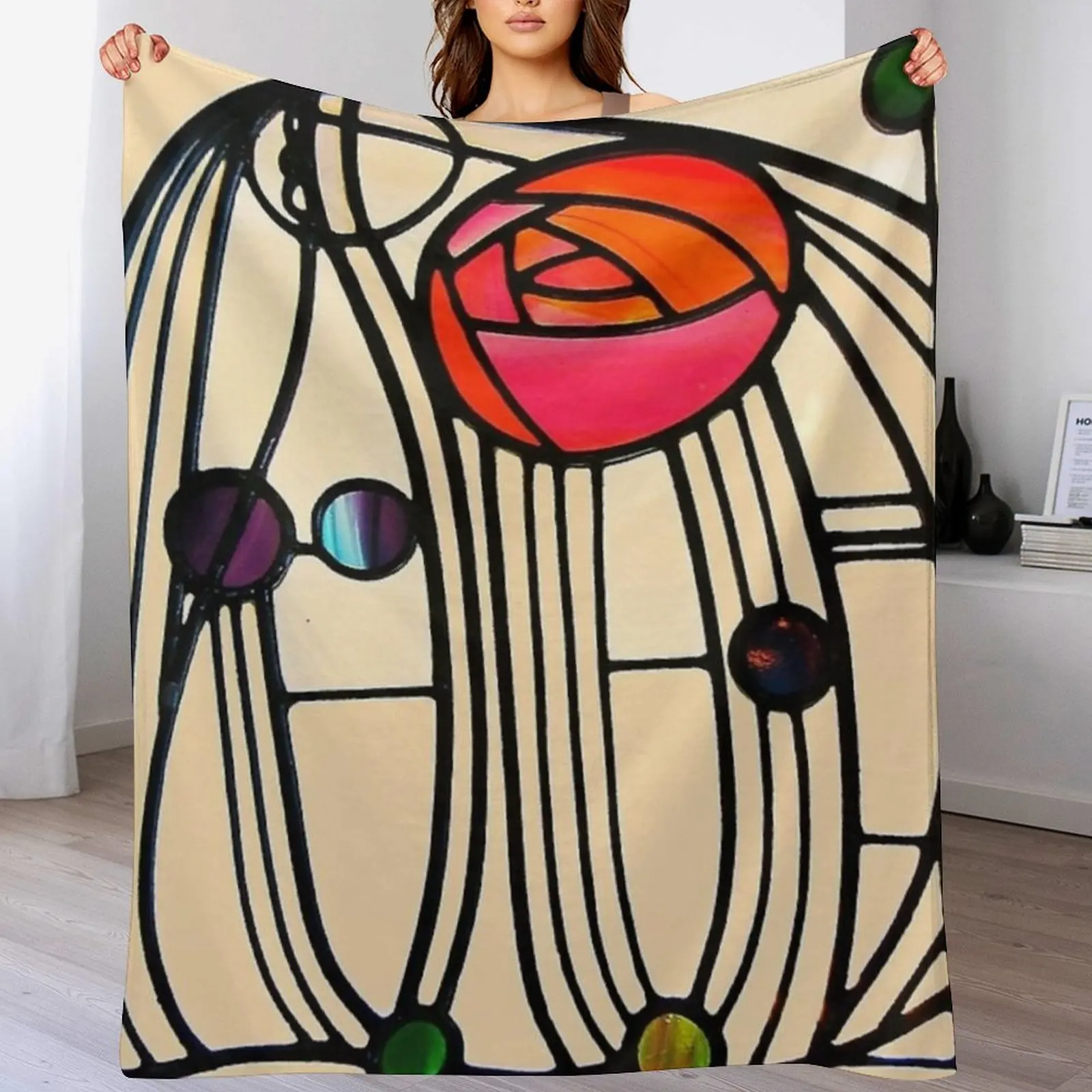 Одеяло Charles Rennie Mackintosh с цветочным дизайном окна теплое одеяло для пикника на зиму