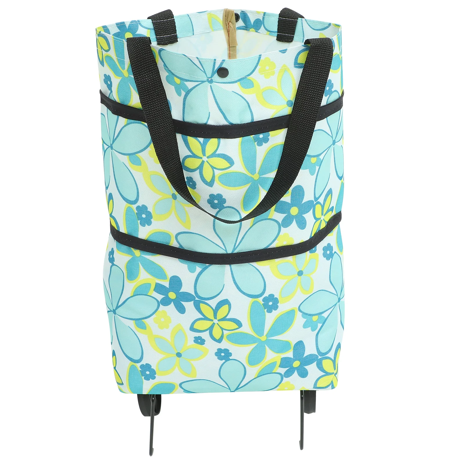 

Collapsible Trolley Bag Oxford Cloth Shopping Bag Large Capacity Shopping Cart Reusable Folding Shopping Bag With Wheel