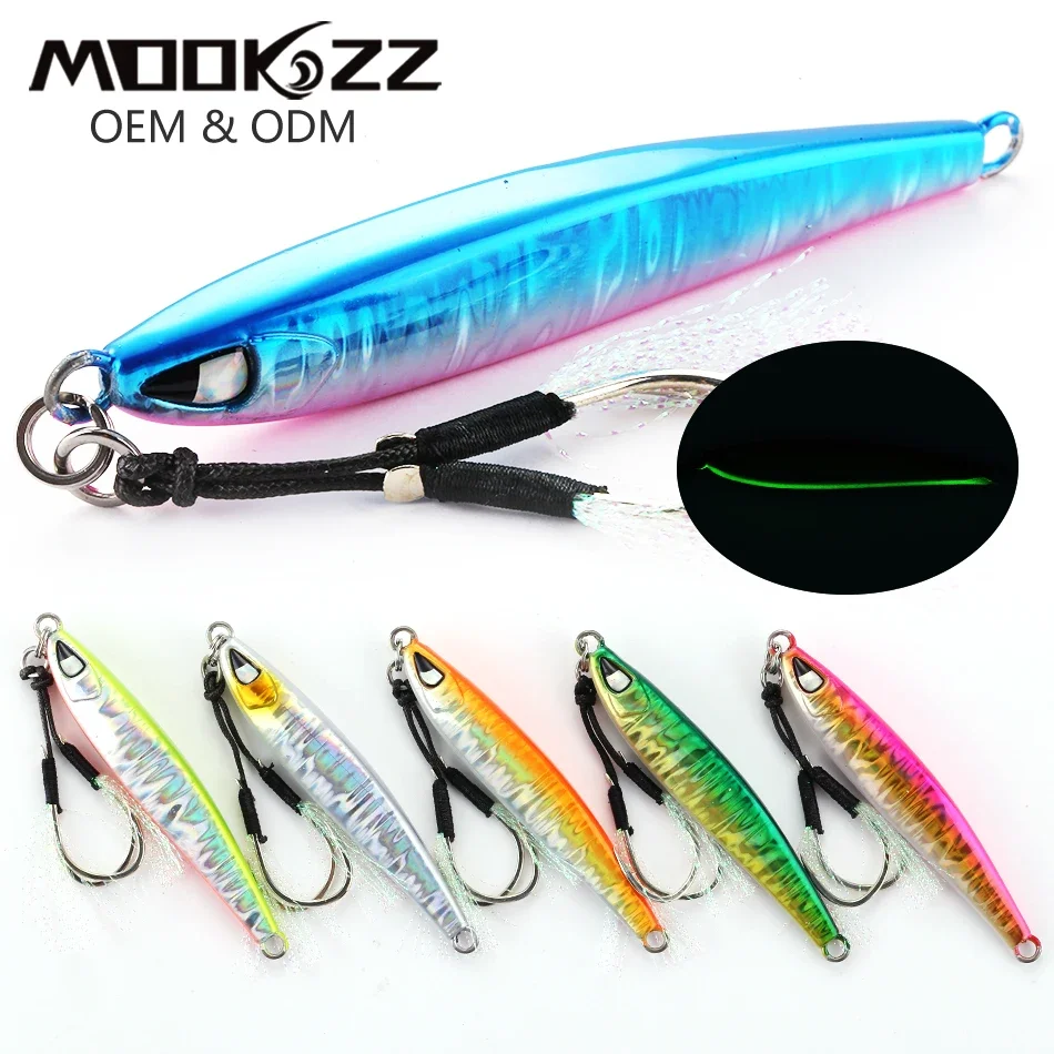 MOOKZZ New Speed Japen Metal Cast Jig40G 60G 80G 100G Shore Casting Jigging Fish Sea Bass Fishing Lure ArtificialBait Tackle