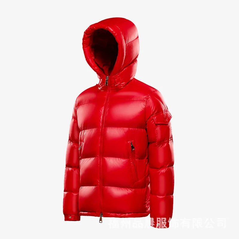2023 new 95 white goose down high cleanliness red bread jacket winter warm men's commuting solid color down jacket enlarge