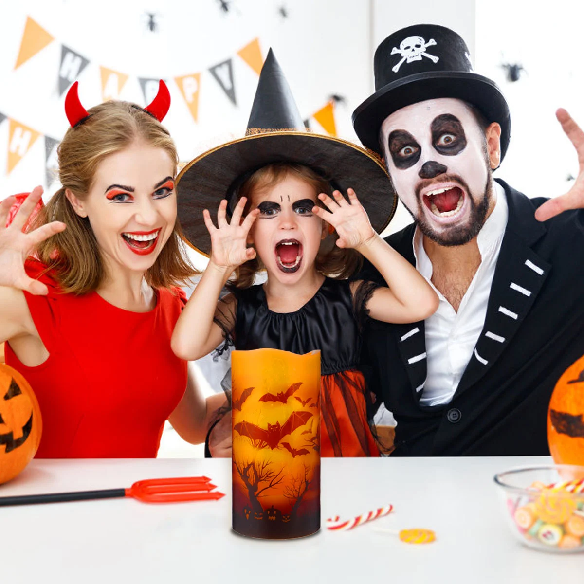 

3Pcs Halloween Candles LED Light Flameless without for Halloween
