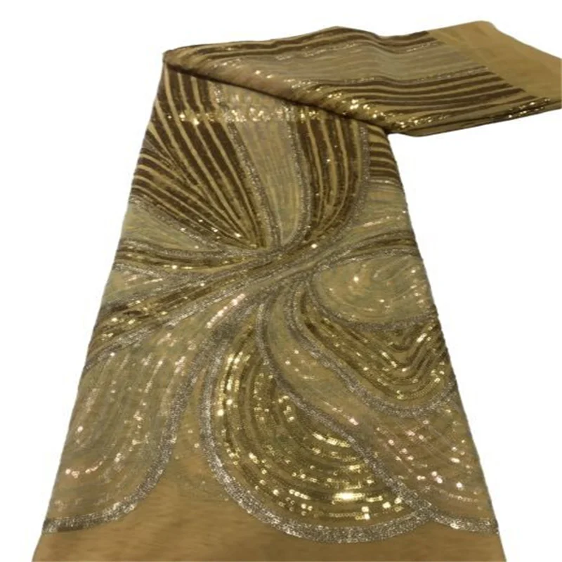 

Африканская кружевная ткань из органзы с золотыми блестками, фуксия, высококачественное кружево, французская Тюлевая кружевная ткань, ниге...