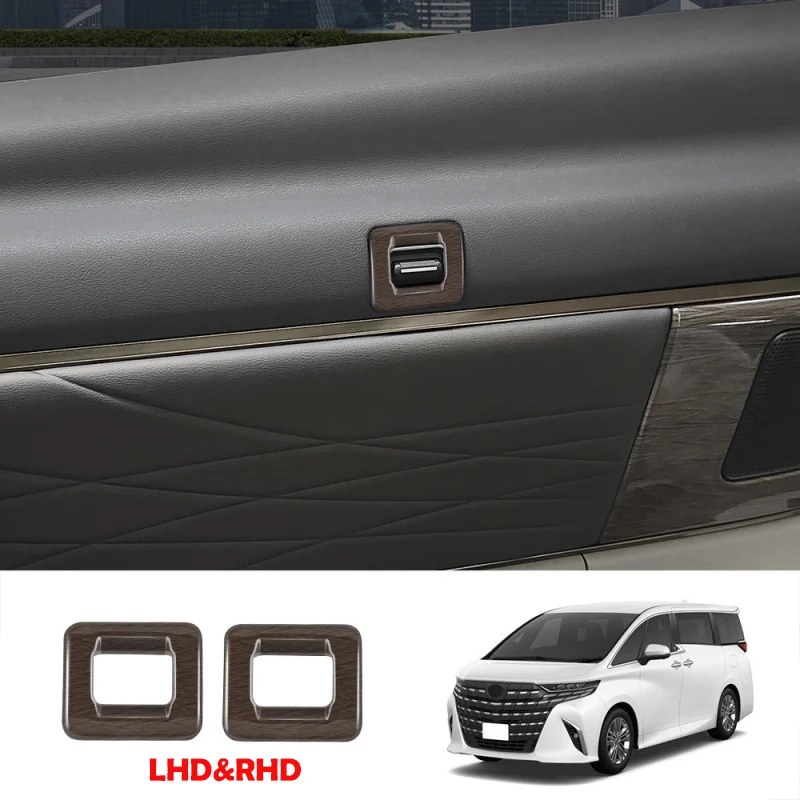 

LHD RHD ABS Дерево для Toyota Alphard Vellfire 40 Series 2023 2024, аксессуары для интерьера, переключатель окна, переключатель передач, розетка переменного тока, крышка