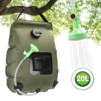 20l water bags outdoor camping shower bag solar portable folding hiking climbing bath equipment shower head switchable hose