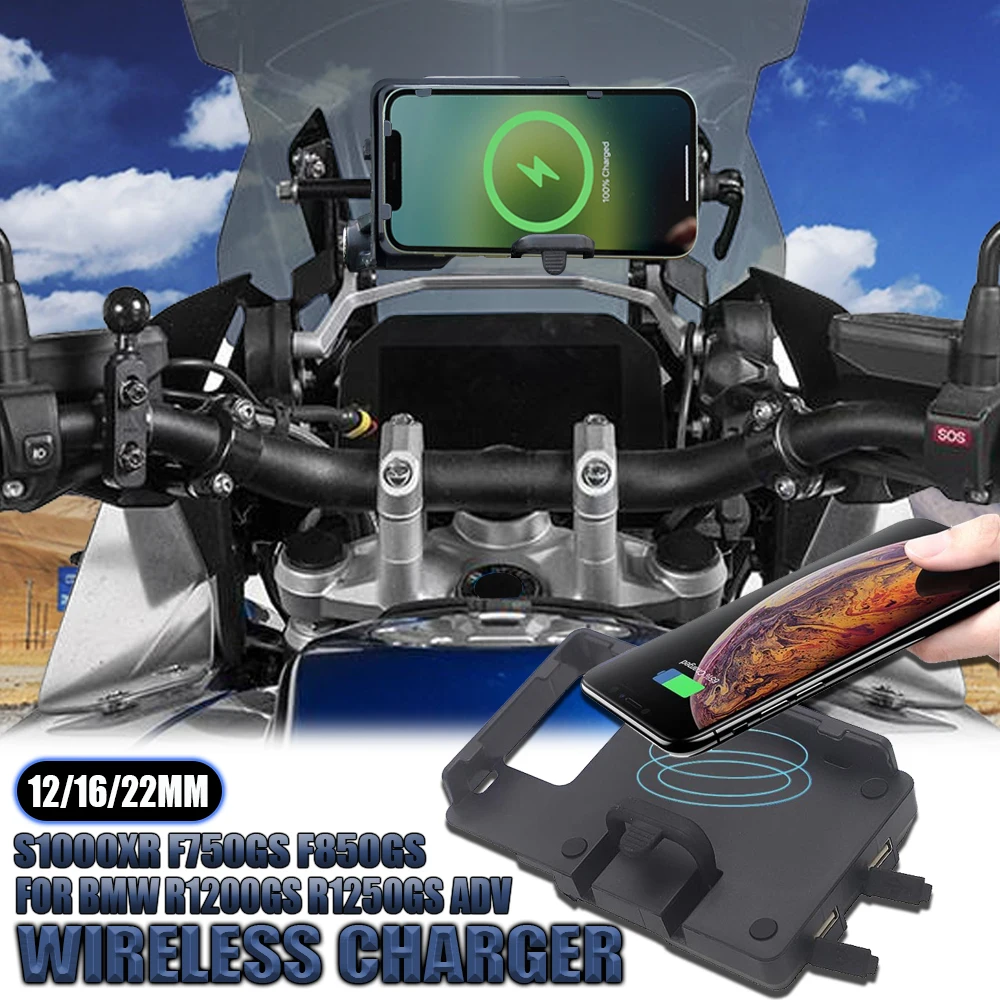 

Новое беспроводное зарядное устройство для мотоцикла для BMW R1200GS R1250GS ADV S1000XR F750GS F850GS, быстрая зарядка, подставка для навигации телефона 12/16/22 ...