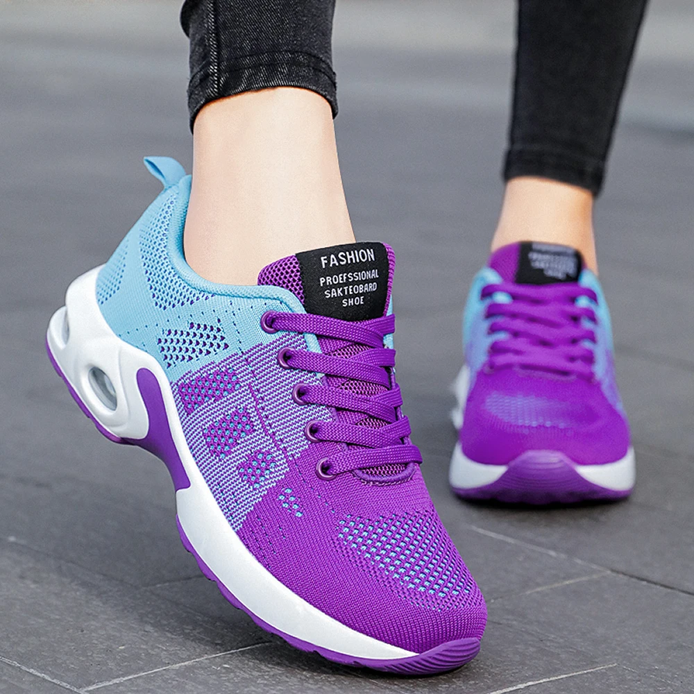 Comfortable women's shoes cushion sports shoes mesh surface breathable soft sole running shoes casual shoes non-slip travel shoe